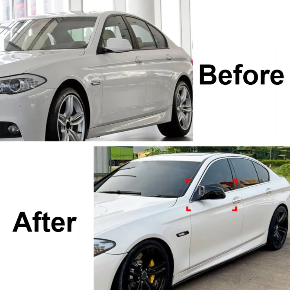 Фото Накладки на зеркала заднего вида в стиле «бычьи рога» для BMW 5 серии F10 F11 (до рестайлинга, 2011-2014), замена корпусов зеркал №5
