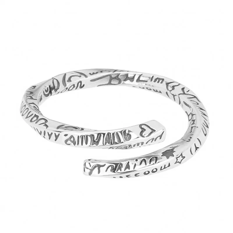 Мужское и женское кольцо с пятиконечной звездой BOCAI Открытое в стиле хип-хоп панк