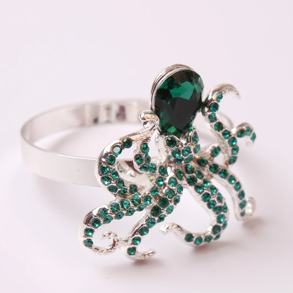 6 шт./кольцо для салфеток из металлического сплава в форме осьминога настольное