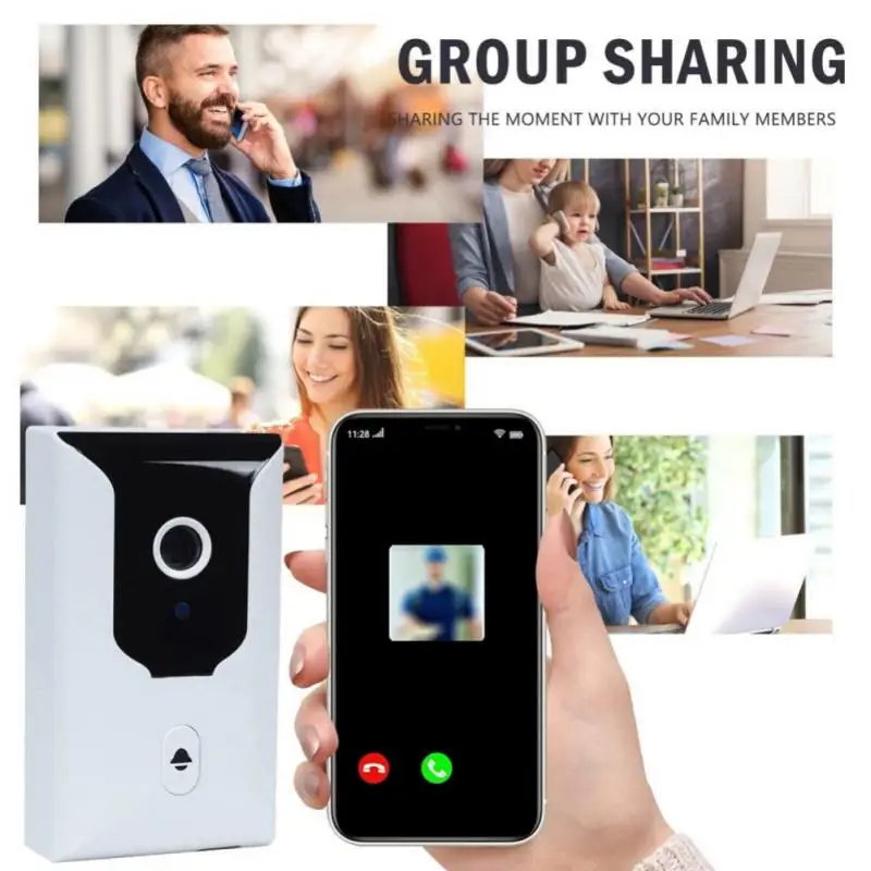 

Real-time Monitoring Wireless Video Doorbell With Ir Night Vision Wireless Intercom Doorbell Hd Visual Remote Doorhole