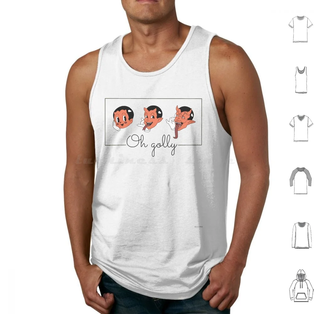 

Oh Golly Trio! Tank Tops Print Cotton Demon Devil Creepy Retro Vintage