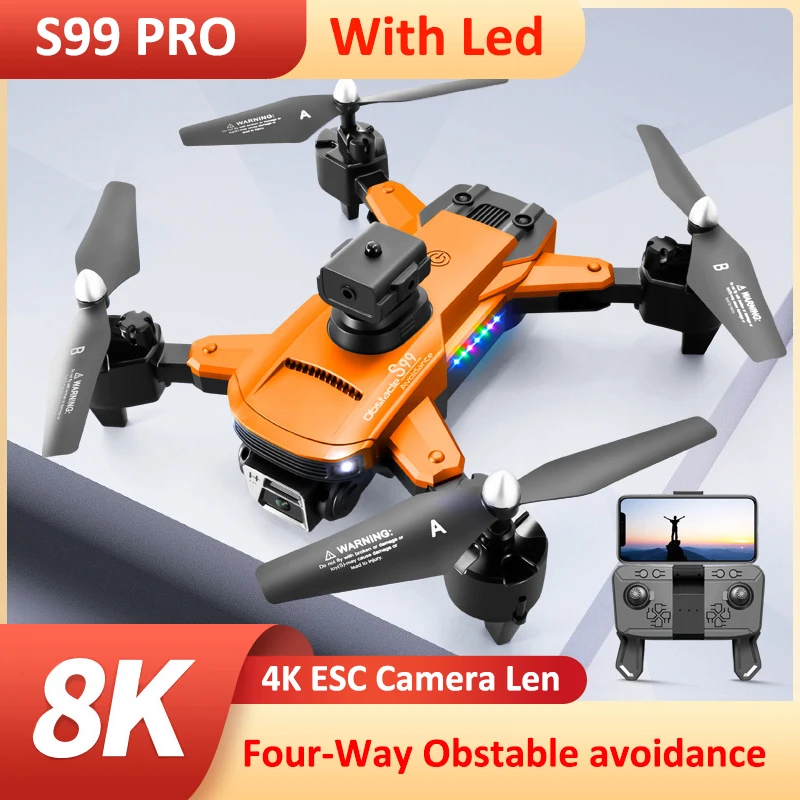 

2022 Новый профессиональный Дрон S99 4K обход препятствий двойная камера Радиоуправляемый квадрокоптер Дрон FPV 2,4G WIFI вертолет с дистанционным управлением игрушки