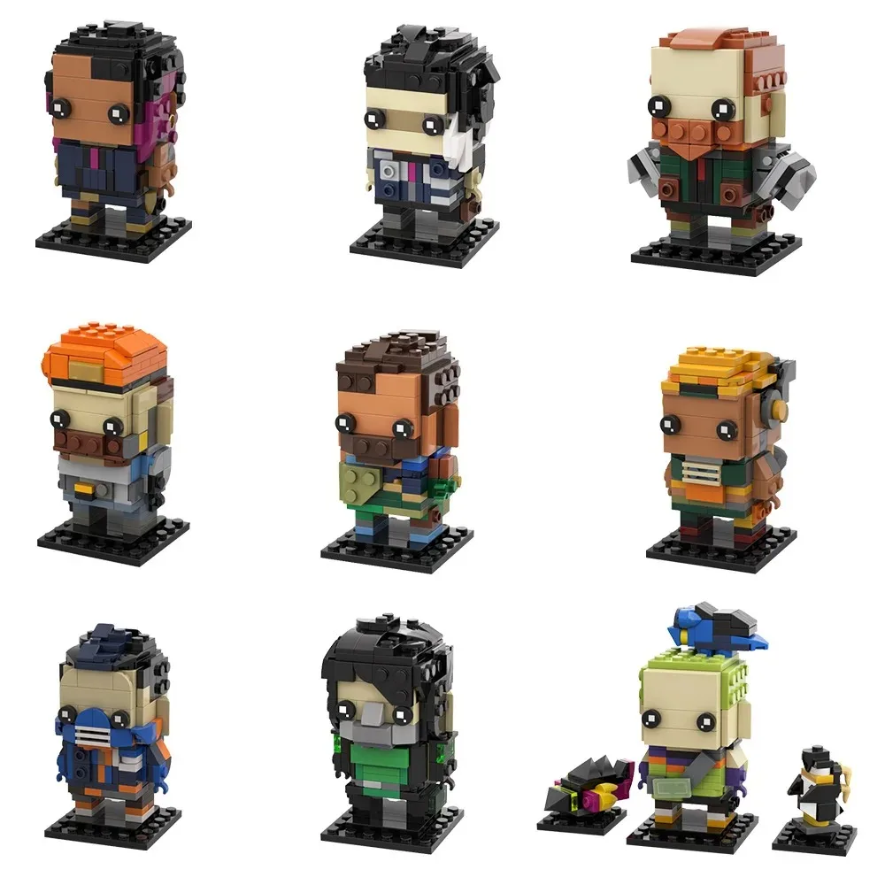 Конструктор игрушечный VALORANT Brickheadz набор неоновых строительных блоков MOC Jett Viper