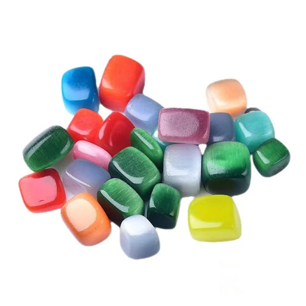 

Bulk Wholesale Polished Spiritual Gemstones Colorful Cat Eyes Tumbled Stones For Home Decor