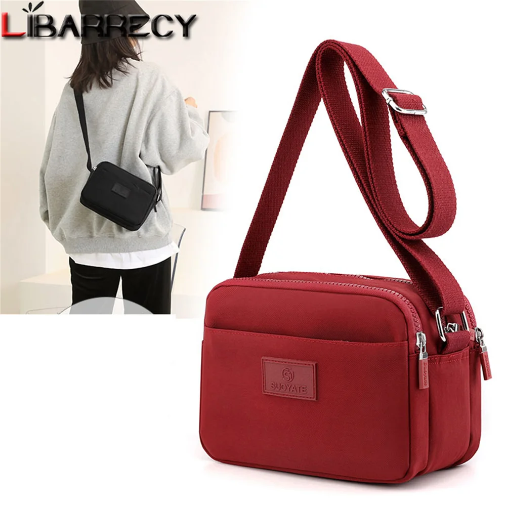 

Однотонная сумка через плечо для девушек, простой женский кошелек, новая сумка, Нейлоновые женские сумки на плечо, женские сумки-мессенджер...