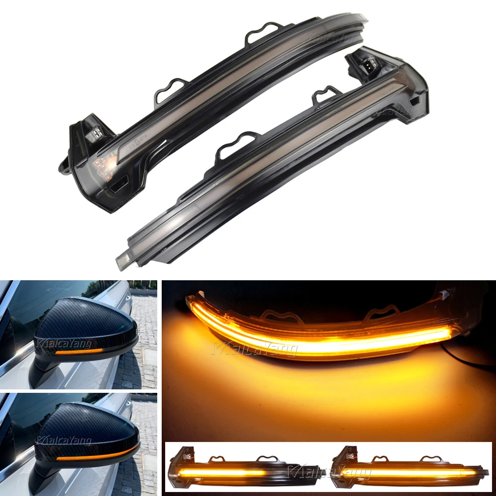 

2x Dynamic Turn Signal LED Light For Audi A4 S4 B9 2016-2019 A5 S5 RS4 RS5 Side Rearview Mirror Indicator Sequential Blinker