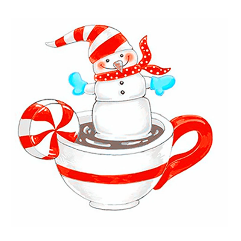 Милый снеговик кофе металлические штампы для скрапбукинга новинка 2022