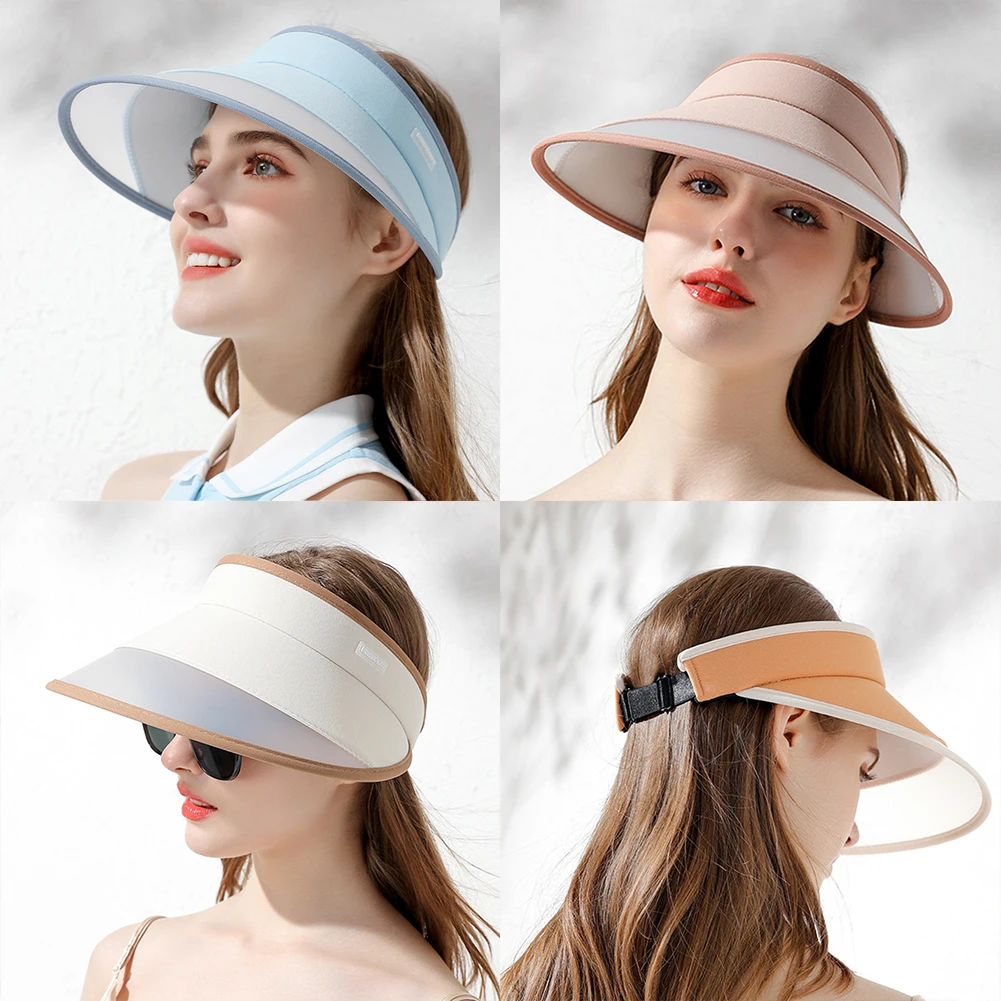 

Fashion Women Summer Beach UV Protection Caps Sunshade Caps Visors Hat Foldable Sun Hat Wide Large Brim Beach Hat Straw Hats