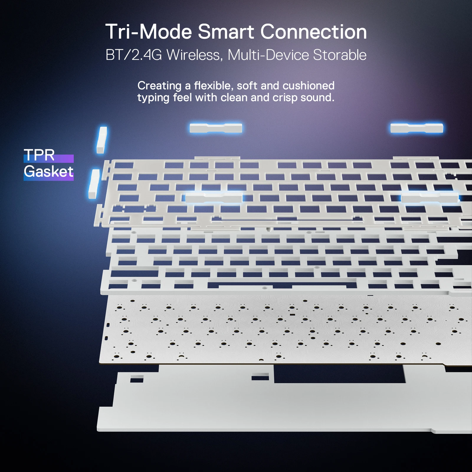 Беспроводная игровая клавиатура Redragon K673 PRO 75% RGB с прокладкой компактная
