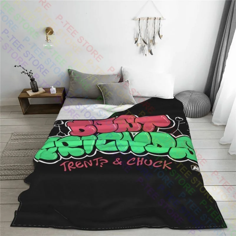 Aew - All Elite Wrestling Best Friends Logo Fleece Blanket Coral