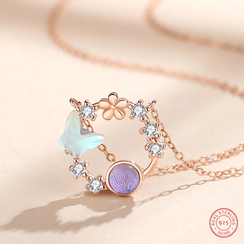 

Женское светильник жерелье из серебра 925 пробы, с подвеской в виде бабочки