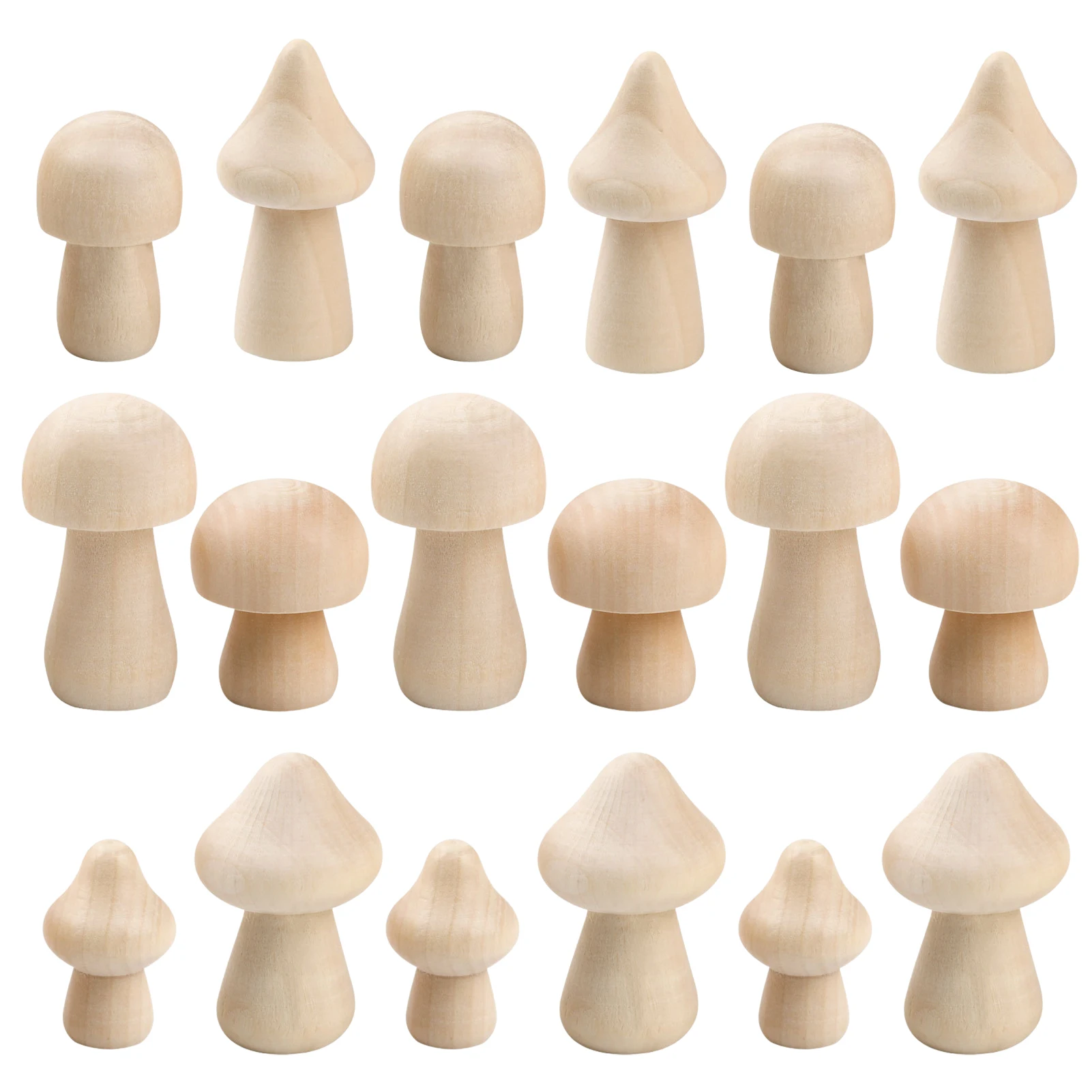 

18/10Pcs DIY Simulated Mushroom Ornaments Wooden Mushroom Decors Graffiti Mushrooms