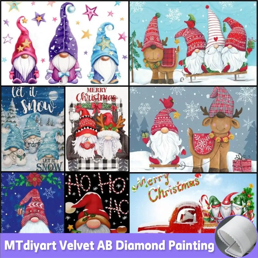 

Рождественские олени гномы, алмазная живопись своими руками, наборы для вышивки крестиком, алмазная вышивка, мультяшный Санта-Клаус, мозаика в подарок