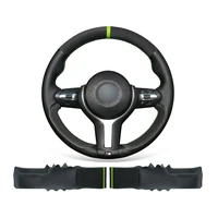diy custom hand stitched soft black suede steering wheel cover for bmw f30 f34 f22 f23 f32 f33 f36