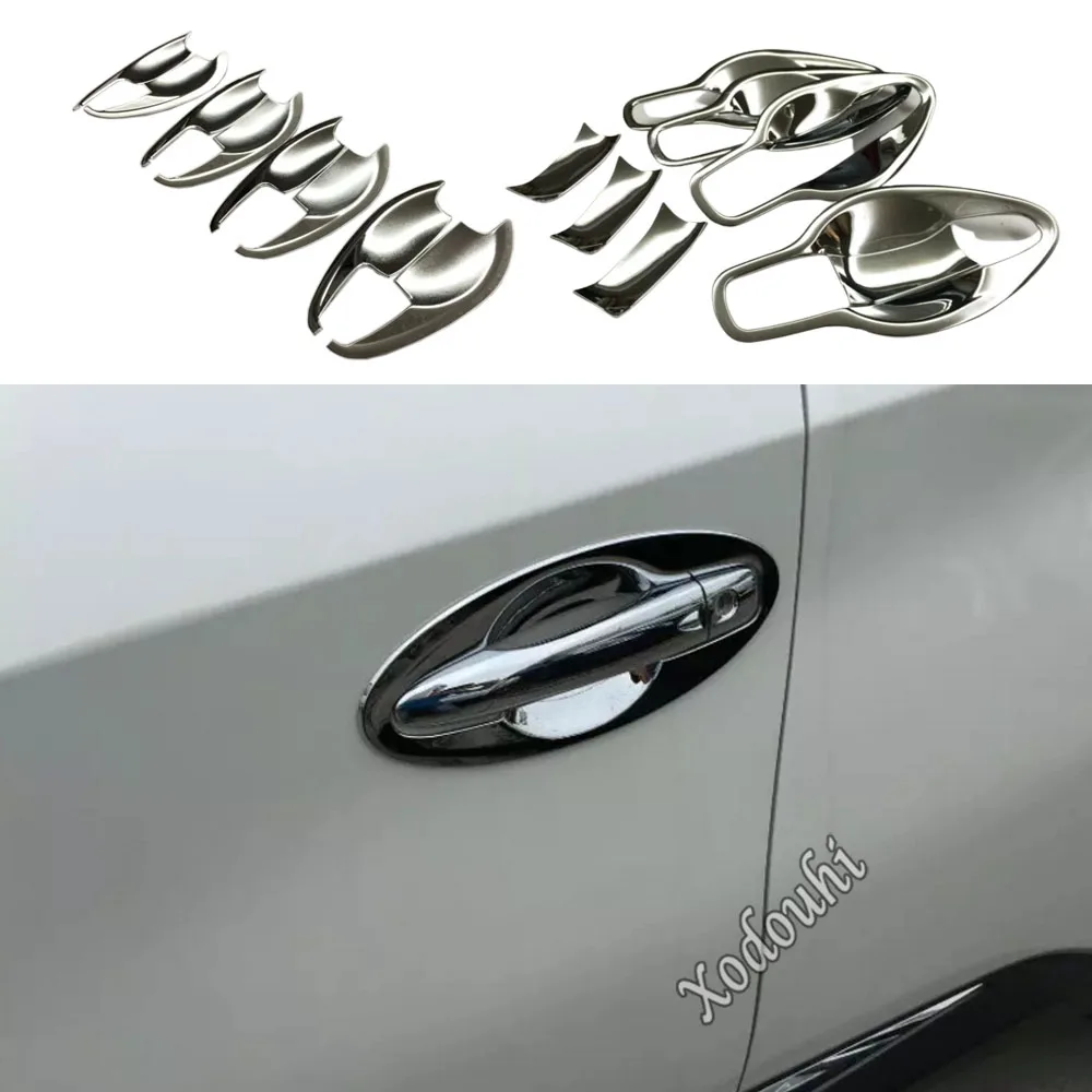 

For Nissan Murano 2015 2016 2017 2018 car body styling cover detector trim External door Bowl stick lamp frame panel part 8pcs