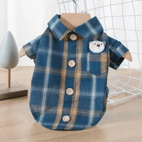 checked summer and winter pet dog clothes summer pet dog sweater shirt hoodie pet dog products accessaries supplier