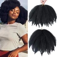 8 inch marley hair short afro kinky twist hair curly crochet hair for twists marley twist braids synthetic kinky hair extensions
