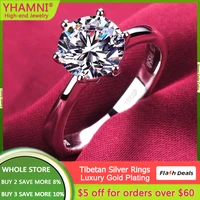 luxury 18k white gold color rings high quality created diamond wedding band original tibetan silver rings women proposal jewelry