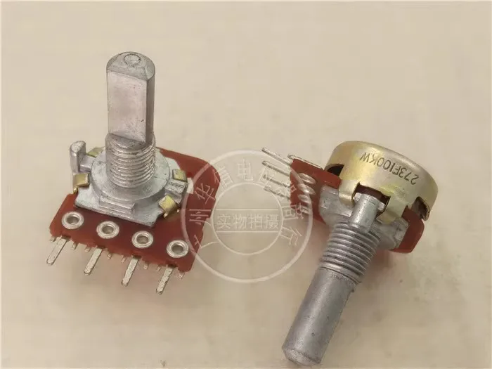 

Taiwan-made Fuhua 16 single-link tap potentiometer W100k with a midpoint, axis length of 20MMF