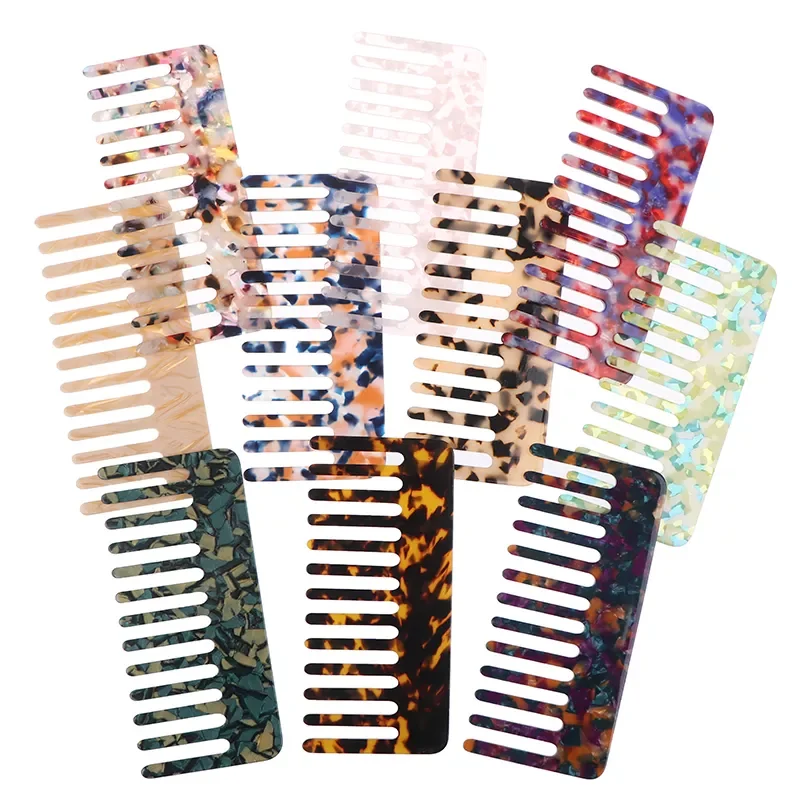 

NEW Design Acetate Hair Combs Colorful Hairdressing Comb Hair Brush For Women Girls Hair Styling Tool