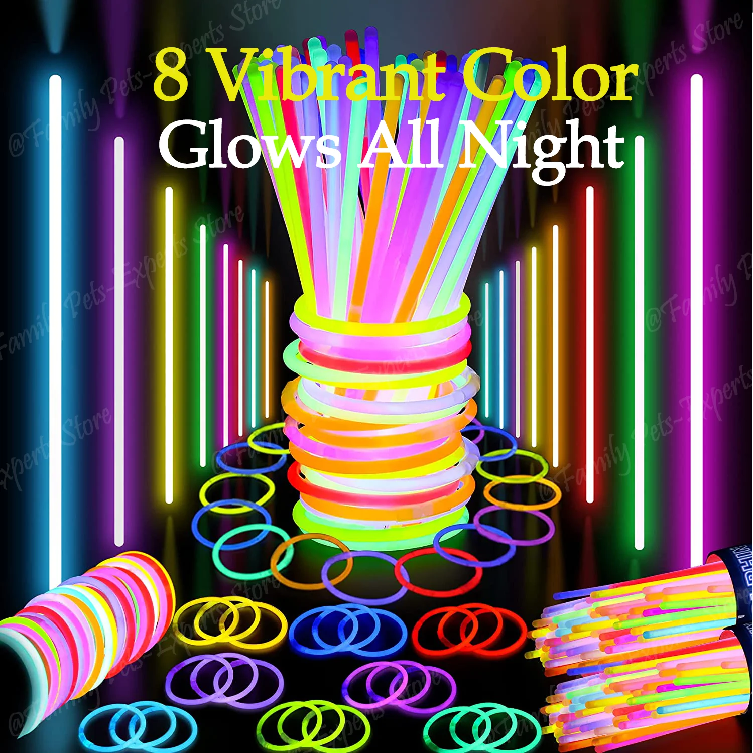 

100/200Pcs Glow Sticks Party Wedding Supplies 8inch Glow In The Dark Bracelet Necklace Ultra Bright Glowsticks for Neon Party