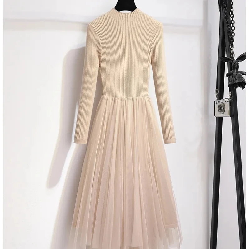 Женское платье-двойка новинка весны 2023 Элегантное трикотажное платье-жилет с