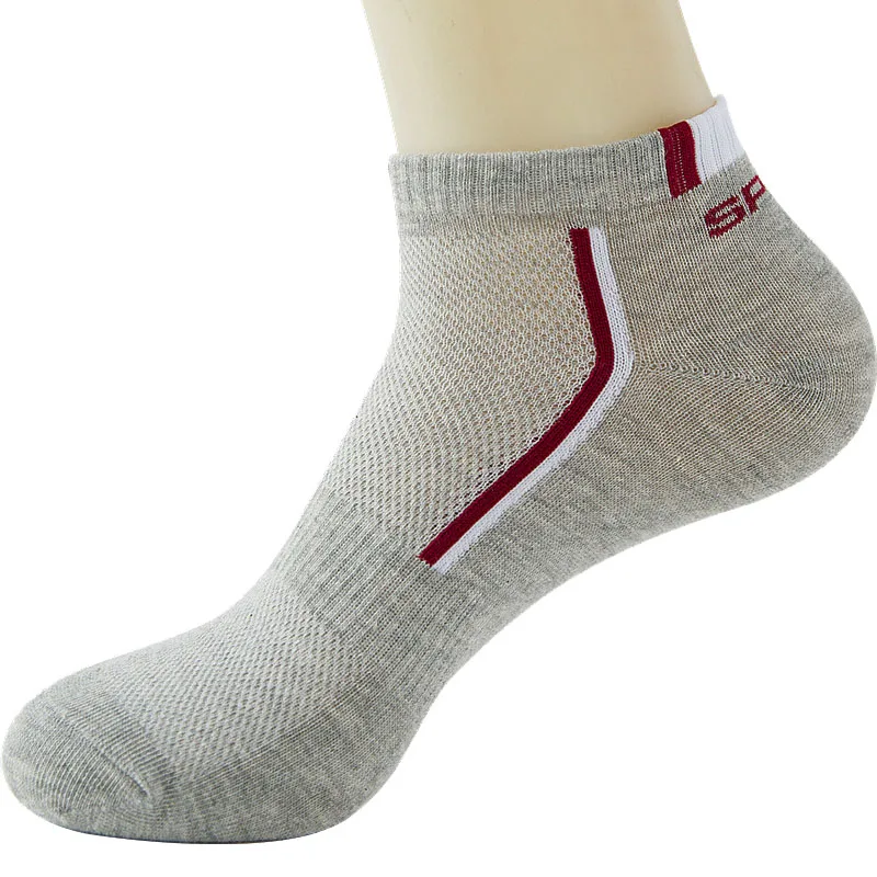 5 Pair Men's Socks Breathable Cotton Sport Ankle Socks Mesh Casual Athletic Summer Thin Short Sokken Size 38-45
