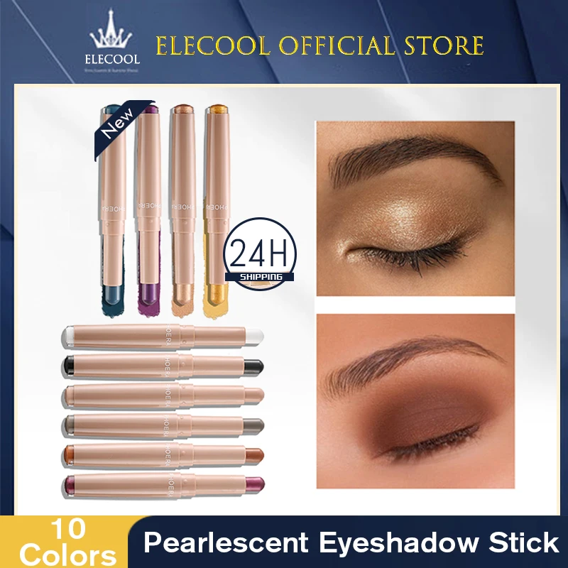 PHOERA 10 цветов стерео тени для век Стик флуоресцентная палка Мерцающая