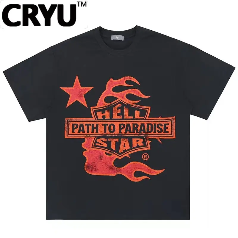 

CRYU Printed shirt with old letter crack