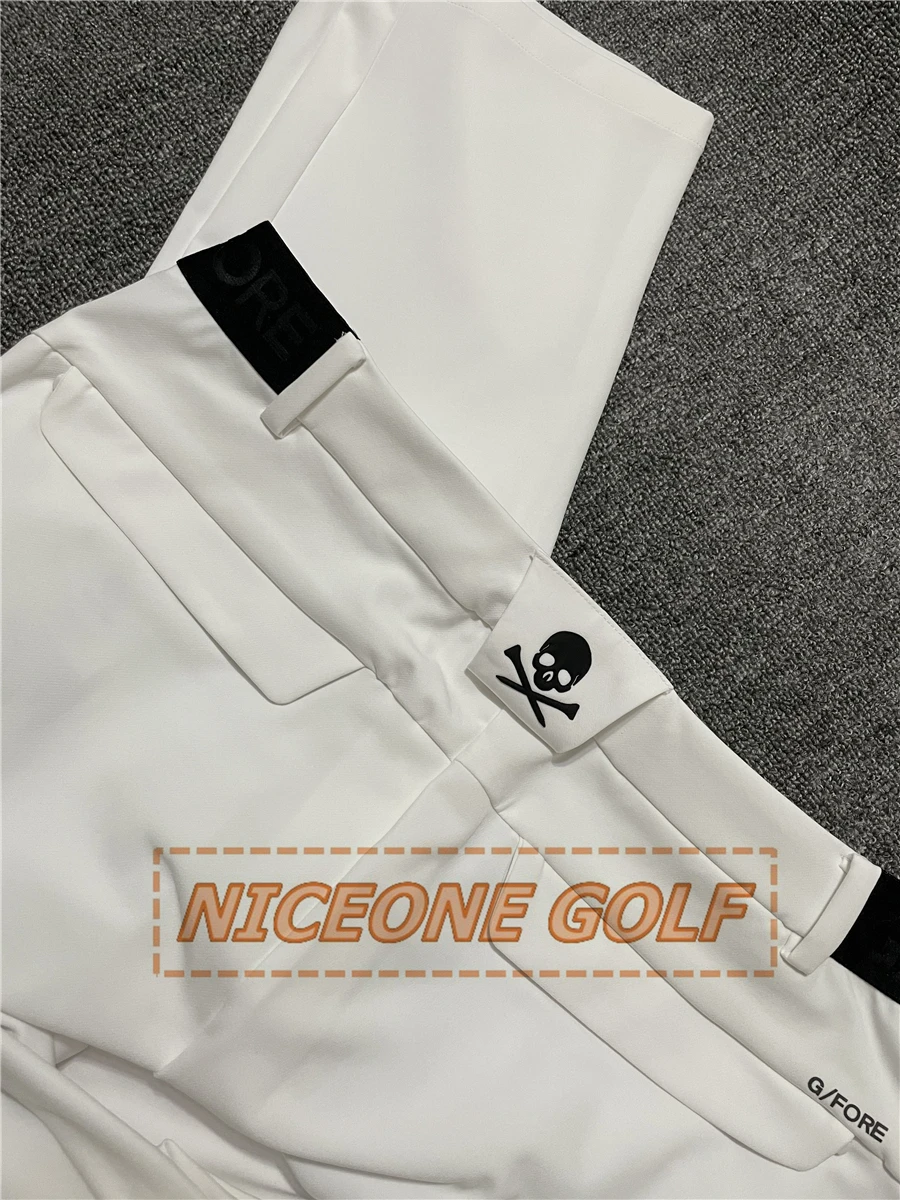 New spring and summer golf pants, suitable for men's fashion design, skull elastic slim body sports pants, golf bottom high