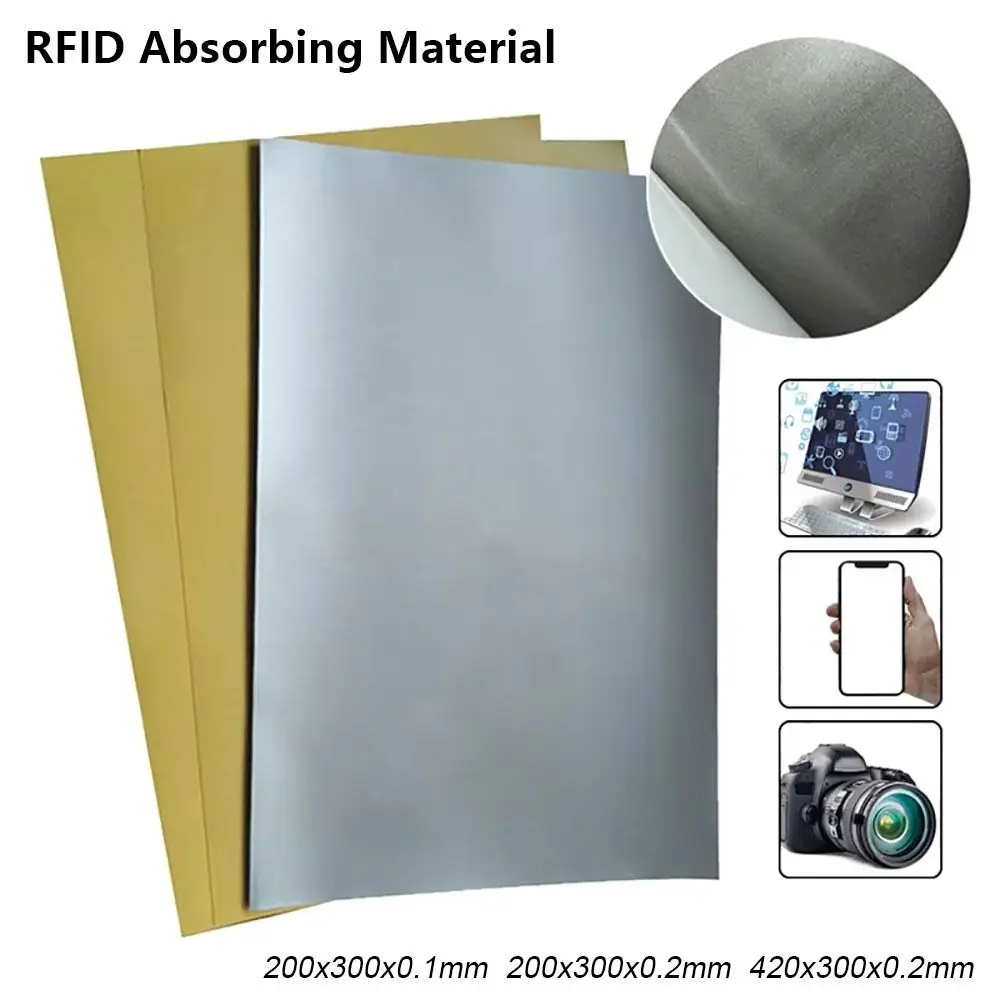Фото Рулонный RFID NFC поглощающий экранирующий материал для микроволновых волн, низко- и высокочастотный, односторонний самоклеящийся, антиметаллический ферритовый лист, 3 размера №3