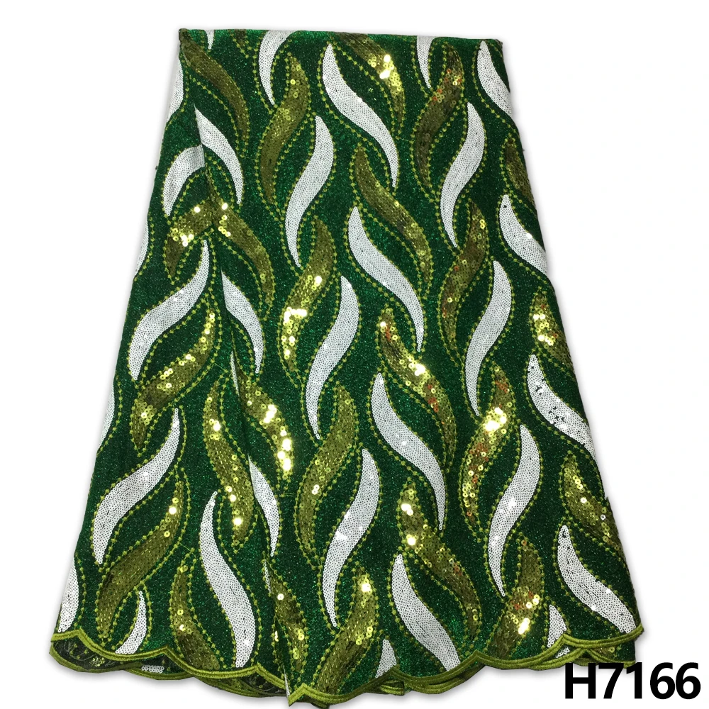 

Nigerian Sequin Lace Fabric 2022 Velvet Embroidery Lace Sequined French Mesh Lace Fabric 5 Yards For Party Dress Sewing HJ7166