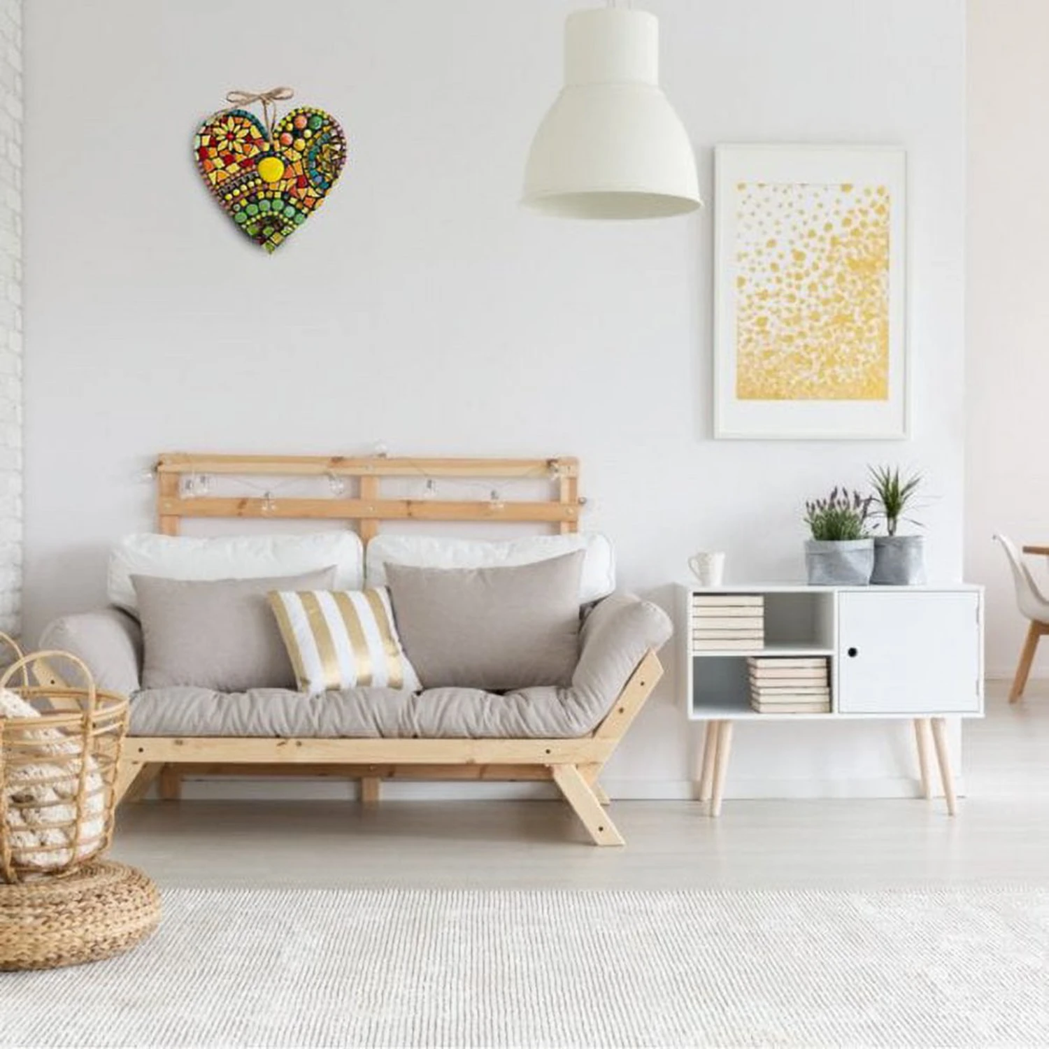 Настенный декор с мозаикой в виде сердца для сада искусственное украшение