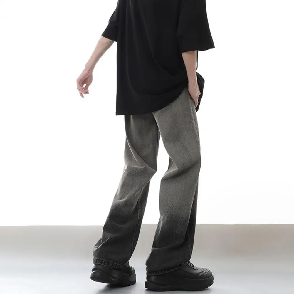 

Stylish Male Trousers Comfortable Men Jeans Zip Closure Men Youthful Pants Baggy Jeans Streetwear