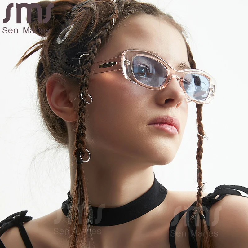 Ретро прямоугольные солнцезащитные очки Женские винтажные Овальные