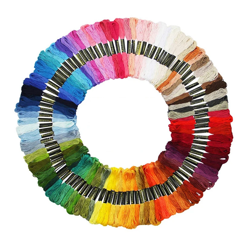 

100/50Pcs Cross Stitch Thread Rainbow-colored Hand Embroidery Woven Rope Wiring DIY Silk Line Branch Threads Random Colors