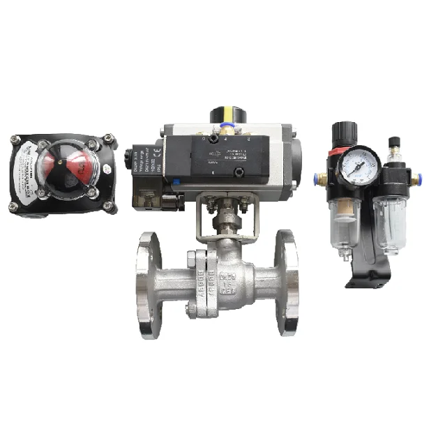 

Pneumatic Actuated Ball Valve With Limit Switch Box And F.R.L