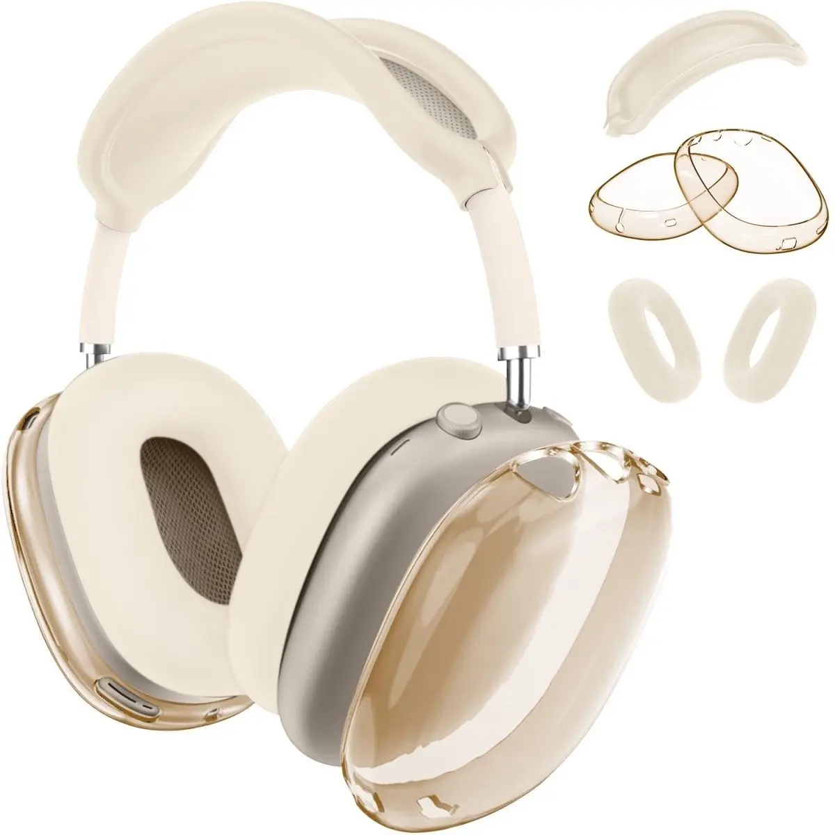 Starlight цветной 2024 AirPods Max2 силиконовый защитный чехол TPU прозрачный Чехол Набор из