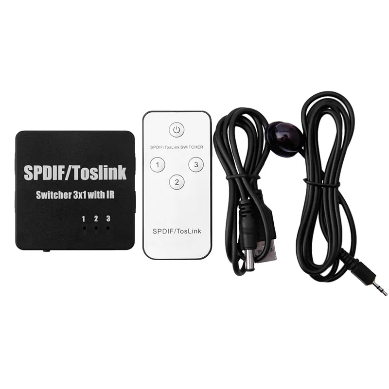 

Цифровой оптический аудиопереключатель SPDIF/Toslink 3-портовый оптический переключатель Spdif Toslink
