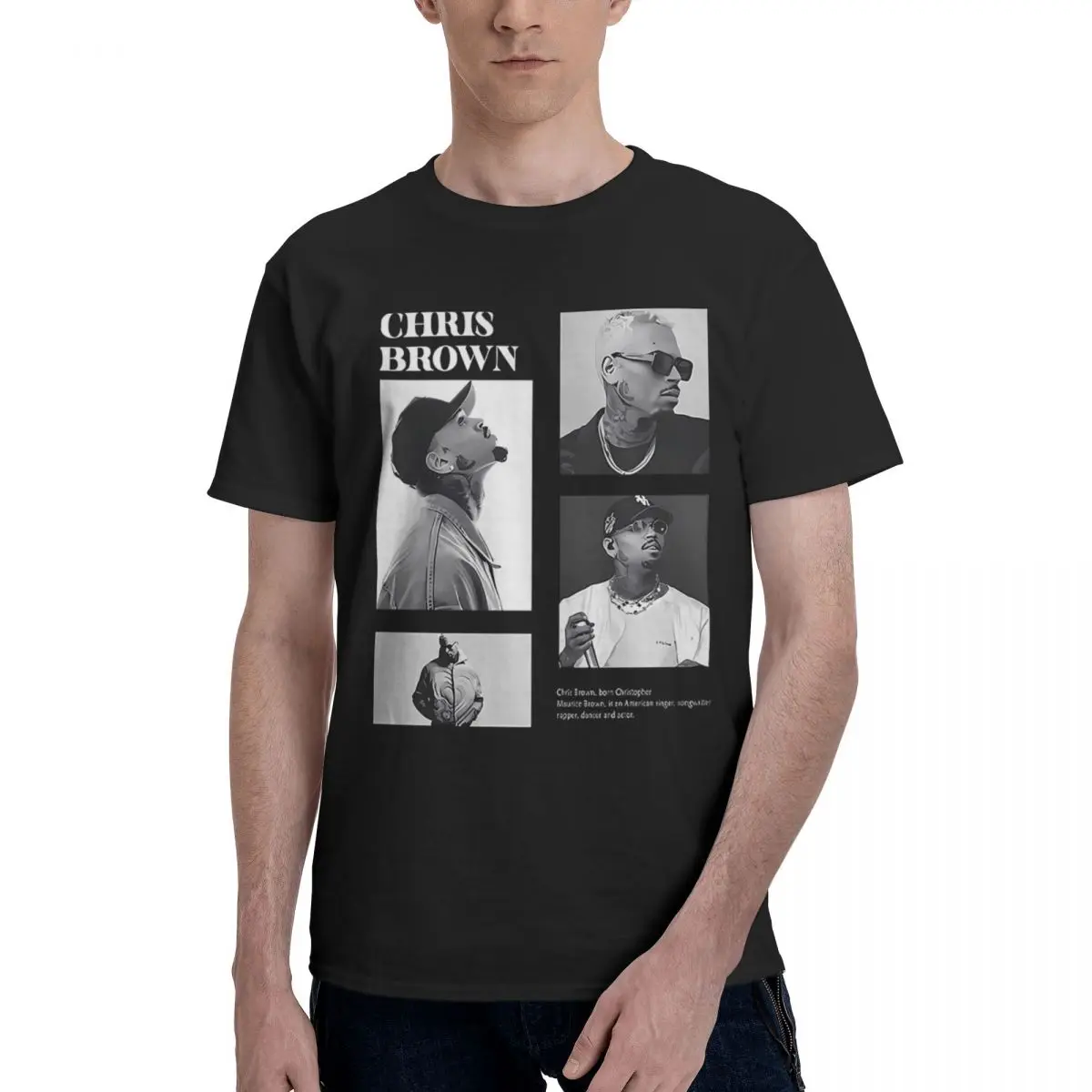 Рэпер Крис Браун винтажная повседневная дышащая удобная футболка из 100% хлопка