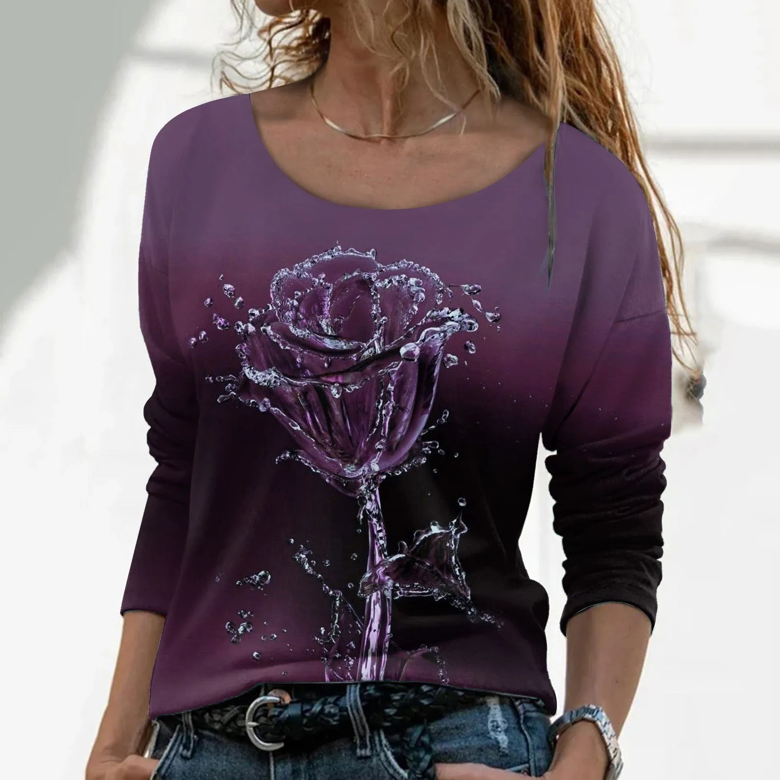 

Women Clothing Printed Dress Feather Women Floral T Shirt Flower Scenery Running Tee Womens Fashion Casual Summer Workwear Shirt