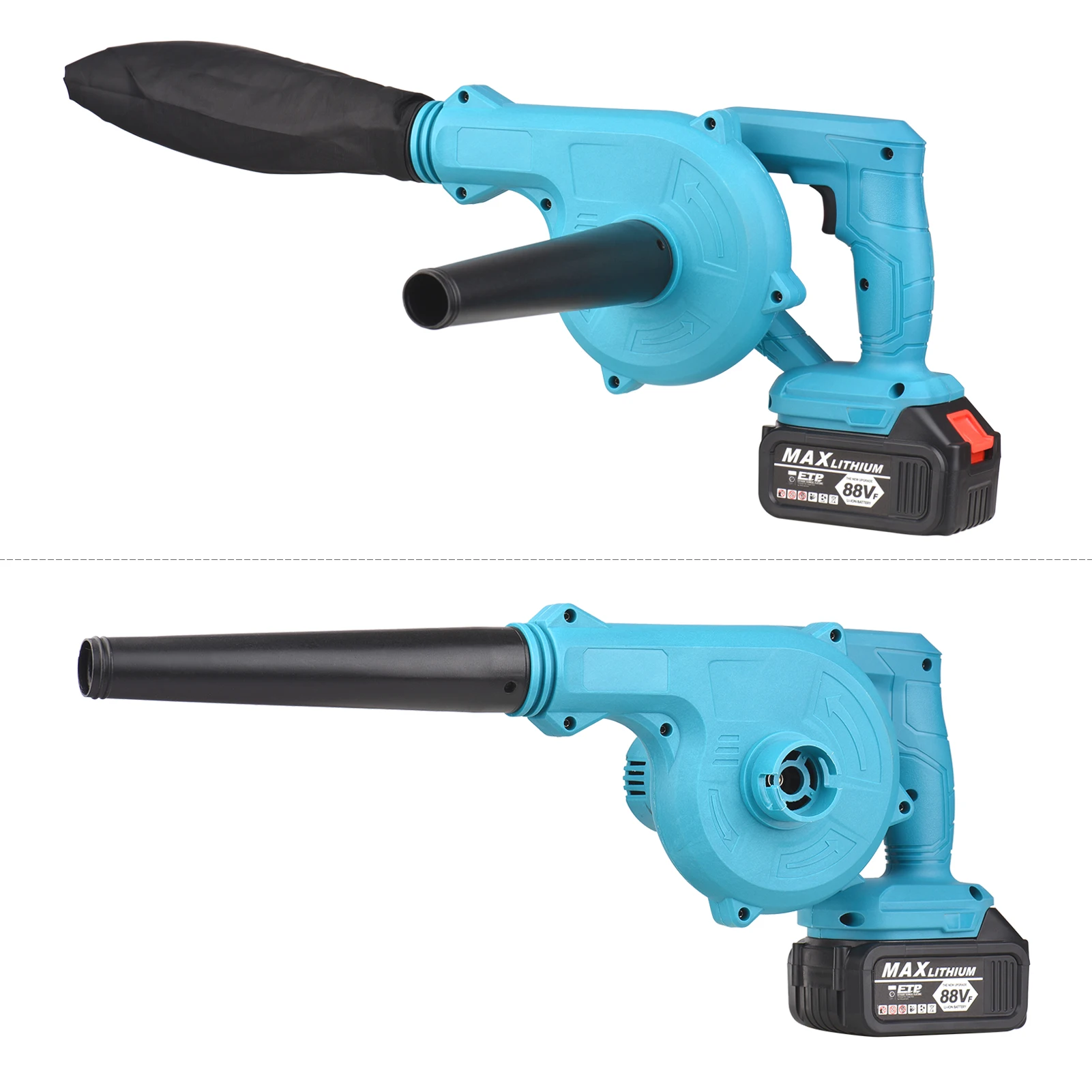 

18000rpm 1000W Cordless Electric Air Blower Blowing Suction Leaf Blower PC Dust Cleaner Collector 21V 1500mAh Lithium Battery