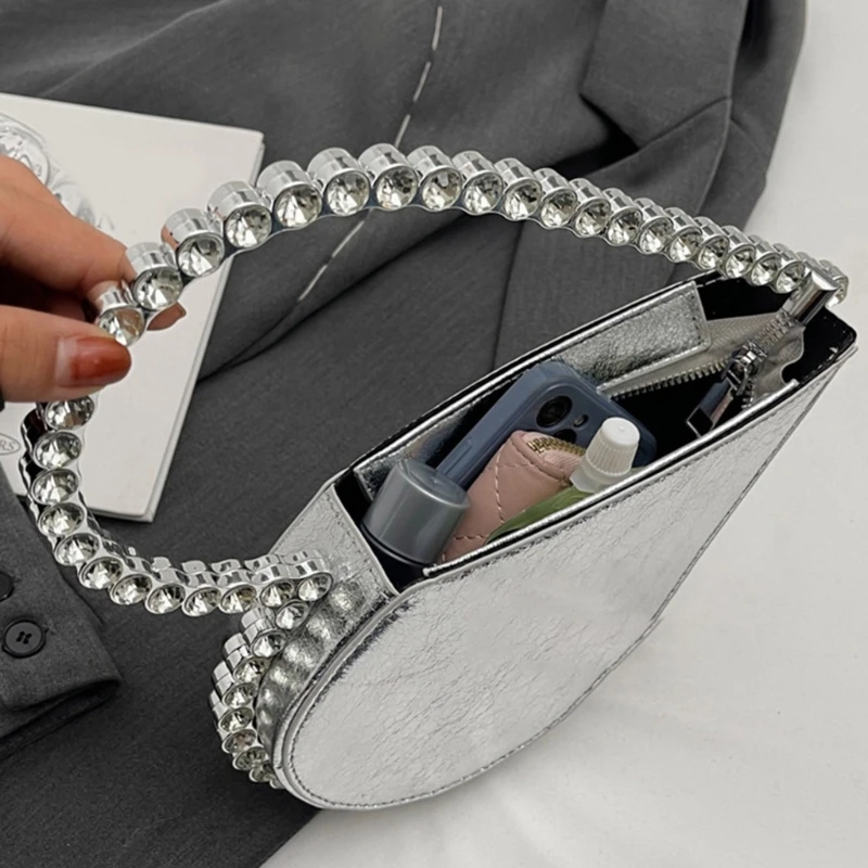 Женский элегантный вечерний клатч в форме сердца со стразами вечерняя сумка