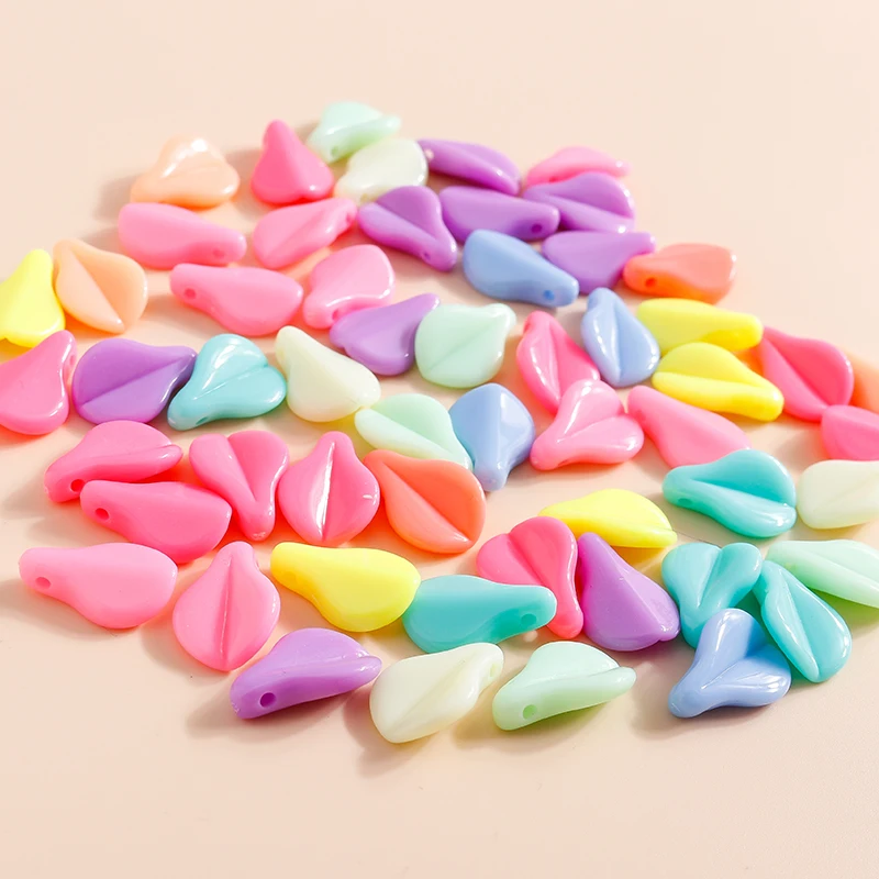 

10pcs 19*13mm Acrylic Colorful Leaf Resin Spacer Beads for DIY Jewelry Making Accessories Charms Beads Handmade Bracelet Beads