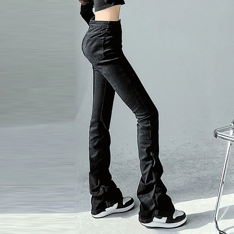 Spring 2022 New Women's Dress Solid Color Slim Fit High Waist Fashion Design Hollow out Flare Pants Women  pants