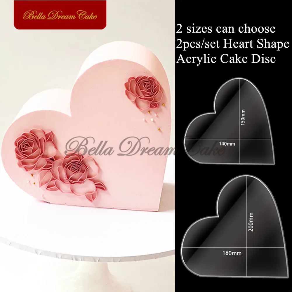 

Акриловые диски для торта в форме сердца, 2 шт./набор, разглаживающая доска для торта с бабочкой, инструменты для украшения торта, Аксессуары ...