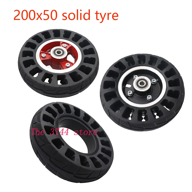 Rueda de neumático sólido para patinete eléctrico, accesorios de llanta de aleación, 8 pulgadas, 200x50, 200x50