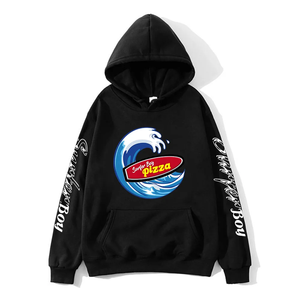 

Surfer Boy Pizza Harajuku Hoodie Long Sleeve Autumn Men/Women Sweatshirt Harajuku Aesthetic Unisex Tops Cartoon Casual Hoodies