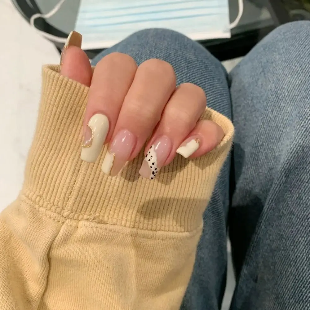 

Press On Nails Detachable Artificial Manicure Tool Glitter Rhinestone Fake Nails Wearable Nail Tips Coffin False Nails