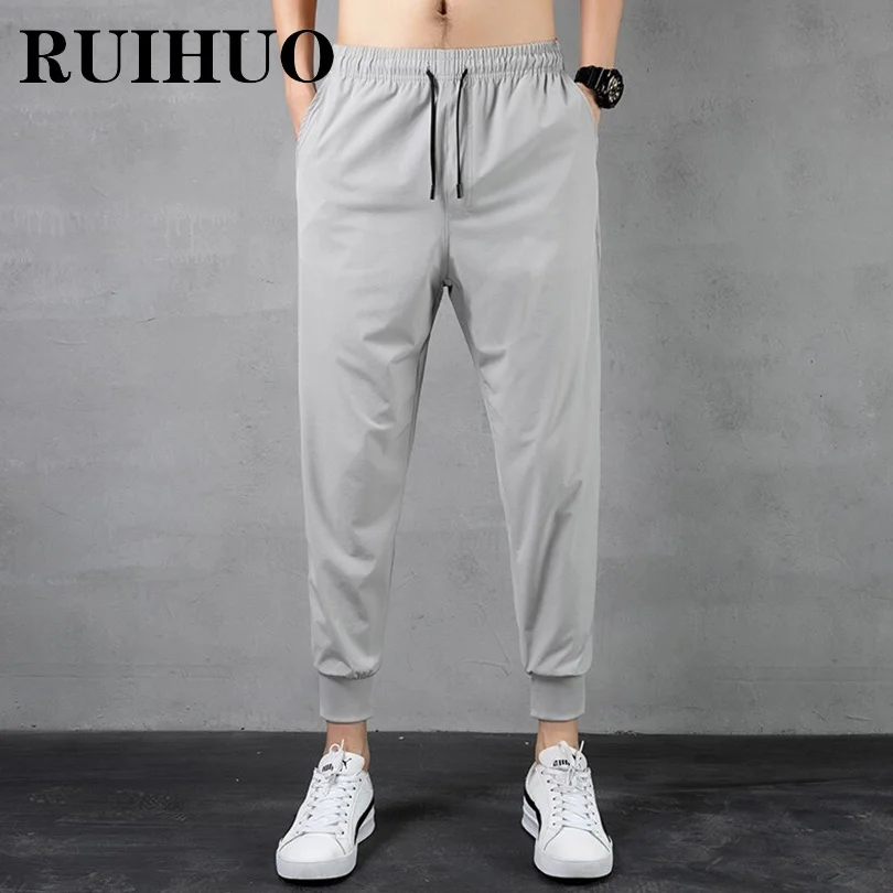 

RUIHUO Ankle-Length Streetwear Joggers Men Pants Clothing Chinese Size 4XL Korean Fashion Man Pants 2022 Spring New Arrivals